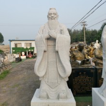 石雕孔子雕像校園文化人物雕塑漢白玉孔夫子名人胸像刻字書(shū)簡(jiǎn)擺件